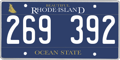 RI license plate 269392