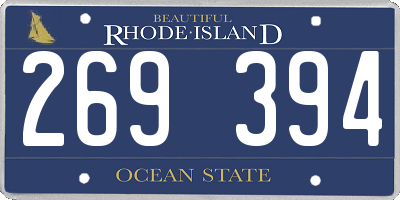 RI license plate 269394