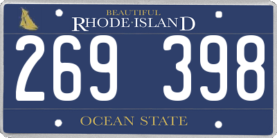 RI license plate 269398