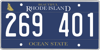 RI license plate 269401
