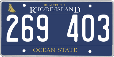 RI license plate 269403