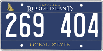 RI license plate 269404