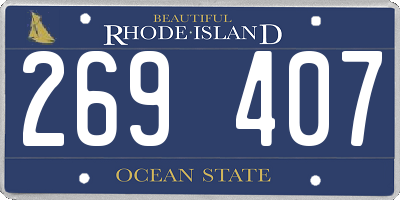 RI license plate 269407
