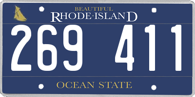 RI license plate 269411