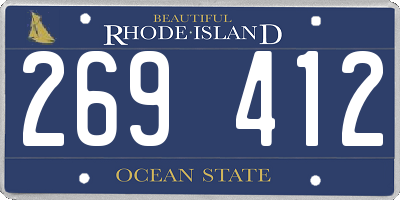 RI license plate 269412