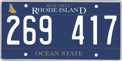 RI license plate 269417