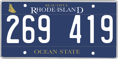 RI license plate 269419