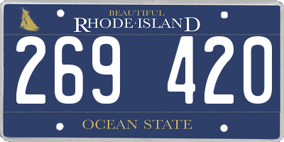RI license plate 269420