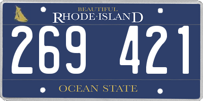 RI license plate 269421