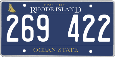 RI license plate 269422