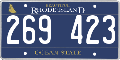 RI license plate 269423