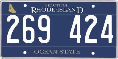 RI license plate 269424
