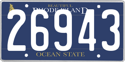 RI license plate 26943