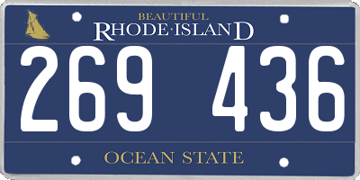 RI license plate 269436