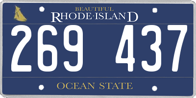 RI license plate 269437