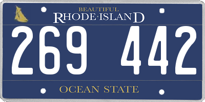 RI license plate 269442