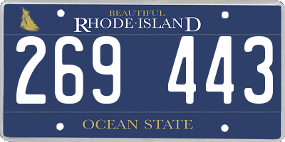 RI license plate 269443