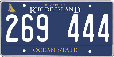 RI license plate 269444