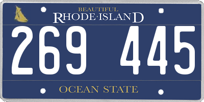 RI license plate 269445