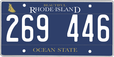 RI license plate 269446