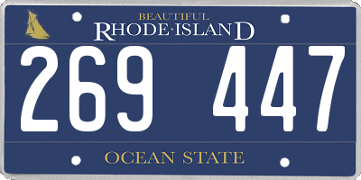 RI license plate 269447