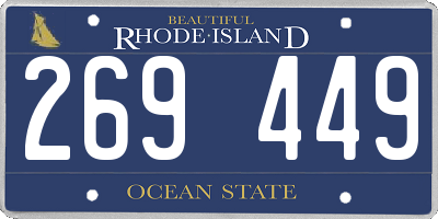RI license plate 269449