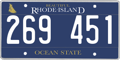 RI license plate 269451