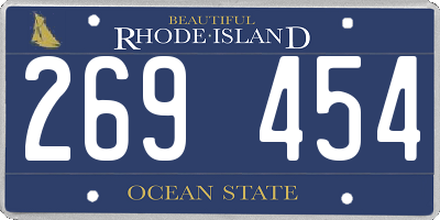 RI license plate 269454