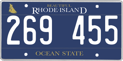 RI license plate 269455