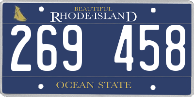 RI license plate 269458