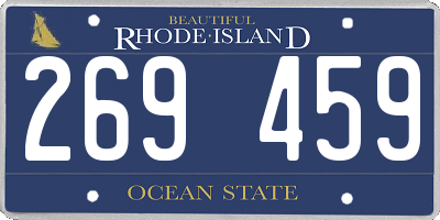RI license plate 269459