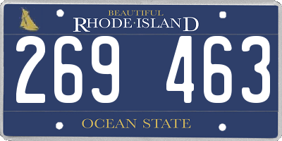RI license plate 269463