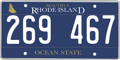 RI license plate 269467