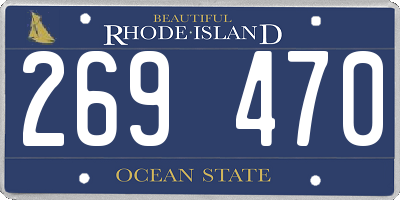 RI license plate 269470
