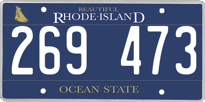 RI license plate 269473