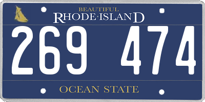 RI license plate 269474