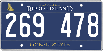 RI license plate 269478