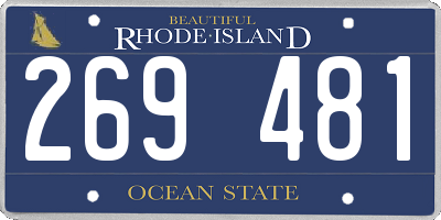RI license plate 269481