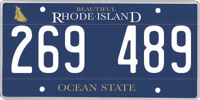 RI license plate 269489