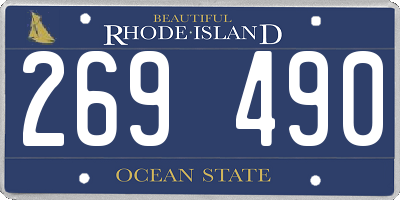 RI license plate 269490