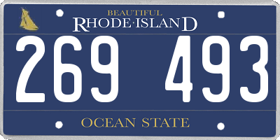 RI license plate 269493