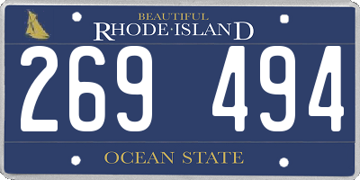 RI license plate 269494