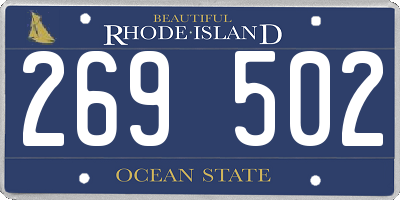 RI license plate 269502