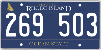 RI license plate 269503