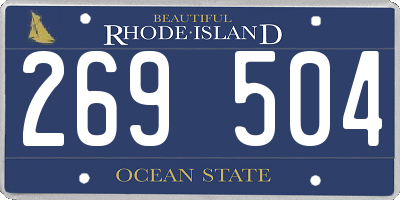 RI license plate 269504