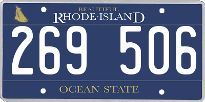 RI license plate 269506