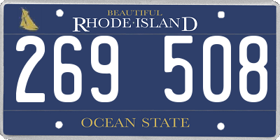 RI license plate 269508
