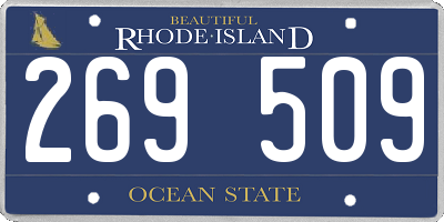RI license plate 269509