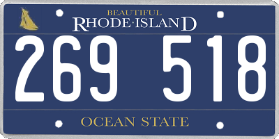 RI license plate 269518