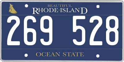 RI license plate 269528